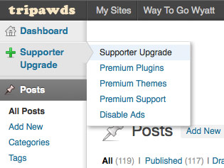 Pro Sites Blog Upgrade Dashboard Menu